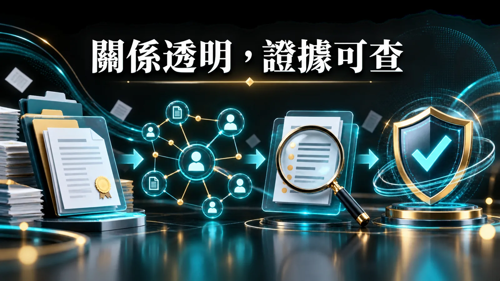 從利益揭露到第一方來源查核的路徑資訊圖