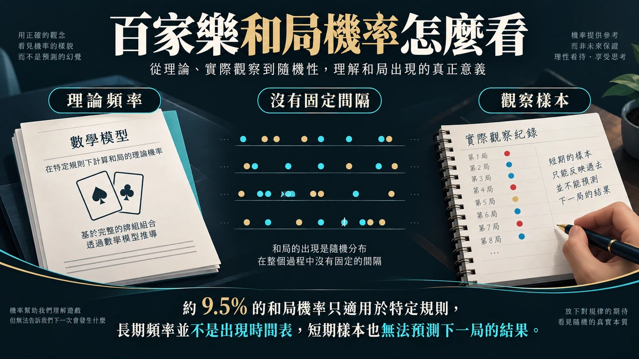 百家樂和局機率怎麼看？9.5% 不代表十局一定出現一次