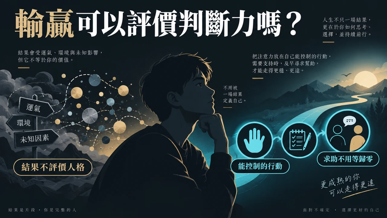 百家樂輸贏可以評價判斷力嗎：結果不評價人格、能控制的行動、求助不用等歸零