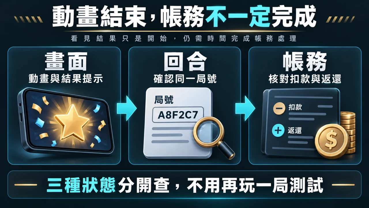 GoFun 遊戲結算時間怎麼看：動畫結束、回合狀態、帳務明細、同一局號