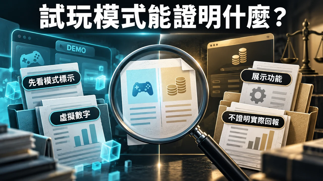GoFun 免費試玩和金錢遊戲差在哪:模式標示、虛擬數字、展示功能、非回報證據