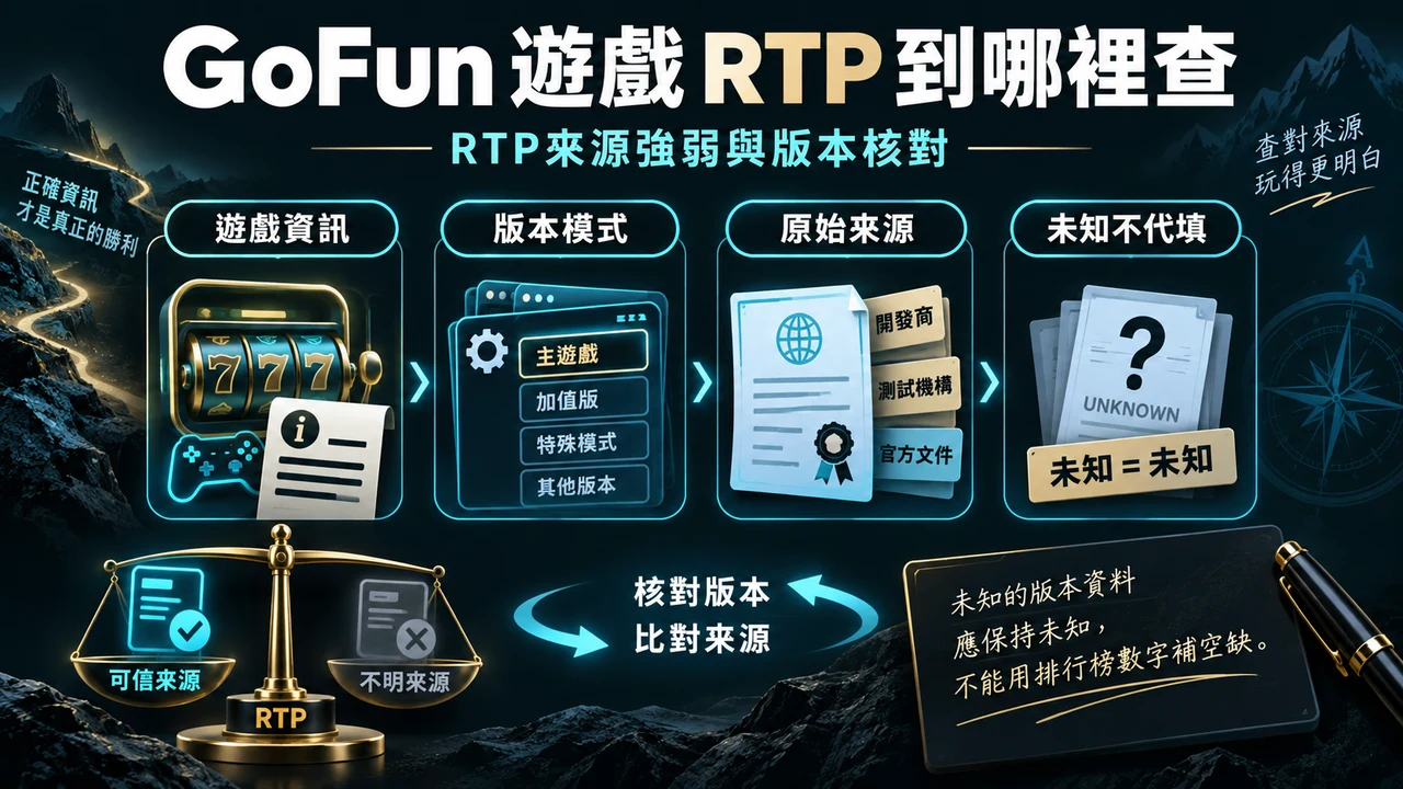 GoFun 遊戲 RTP 到哪裡查:遊戲資訊、版本模式、原始來源、未知不代填